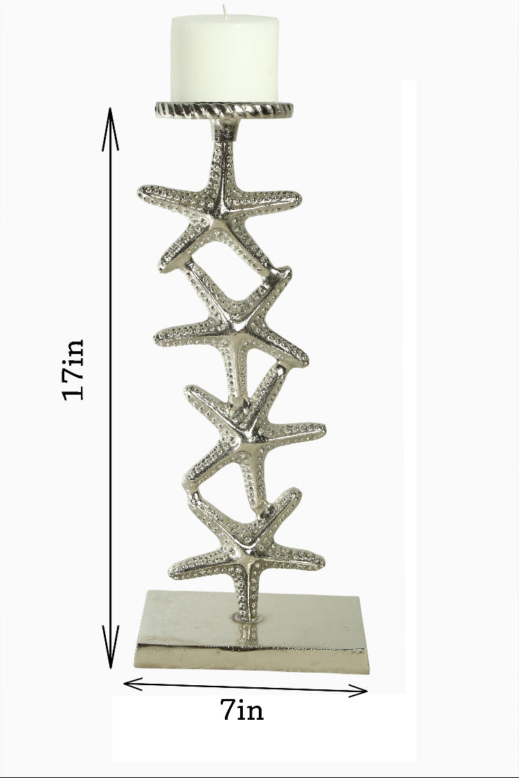 Shataj Decorative Starfish Aluminum Candlestand